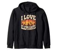 Art de Safari Animalier « J'adore Les éléphants » Sweat à Capuche