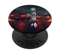 Art de scène de Voitures de Sport JDM Drift Racing à la dérive Pendant Une Nuit pluvieuse PopSockets PopGrip Adhésif