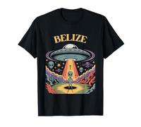 Art de Science-Fiction rétro d'enlèvement d'ovnis par Un Extraterrestre au Belize T-Shirt