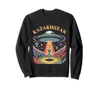 Art de Science-Fiction rétro d'enlèvement d'ovnis par Un Extraterrestre au Kazakhstan Sweatshirt
