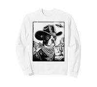 Art de Science-Fiction Western du désert de Boston Terrier, Cowboy, ovni Sweatshirt