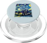 Art de Semi-Camion Nuit étoilée | Big Rig Trucker Driver PopSockets PopGrip pour MagSafe