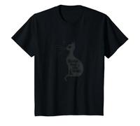 Art de Silhouette de Chat « Whisker Away from Perfect » T-Shirt, Enfant, Noir, 4 Ans
