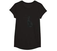 Art de Silhouette de Chat « Whisker Away from Perfect » T-Shirt, Fille, Noir, S