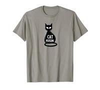 Art de Silhouette féline de Chat pour Les Amoureux des Animaux T-Shirt, Homme, Ardoise, XXL