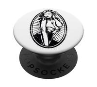 Art de Style de Tatouage rétro Vintage pour Fille Pin Up PopSockets PopGrip Adhésif