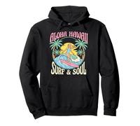 Art de Surf Tropical rétro Aloha Hawaii Surf and Soul Sweat à Capuche