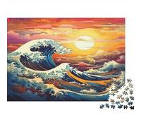 Art de Vague océanique Puzzle 1000 Pièces Adulte avec Emboîtement Parfait,Puzzle Complexe Puzzle De Développement Cognitif pour Une Activité Intergénérationnelle,Passion Nature 52x38cm/1000pcs