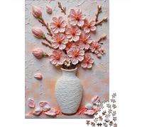 Art de Vase de Fleurs 3D 1000 Pièce Stock De Cartes Premium Jeu De Puzzle Puzzles pour Adultes Joyeux Cadeau Défi Éducatif Pack De Valeur Décoration 38x26cm/1000pcs