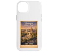 Art de Voyage aérien rétro New York City Washington Square Park Coque pour iPhone 14 Plus