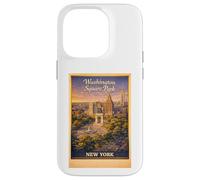 Art de Voyage aérien rétro New York City Washington Square Park Coque pour iPhone 14 Pro