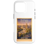 Art de Voyage aérien rétro New York City Washington Square Park Coque pour iPhone 16 Pro