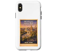 Art de Voyage aérien rétro New York City Washington Square Park Coque pour iPhone X/XS