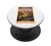 Art de Voyage aérien rétro New York City Washington Square Park PopSockets PopGrip Adhésif