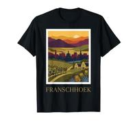 Art de Voyage de Franschhoek, Afrique du Sud, Vintage Valley T-Shirt