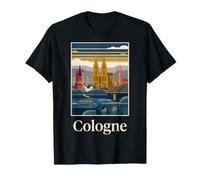 Art de Voyage rétro Cathédrale Rhin de Cologne Allemagne T-Shirt