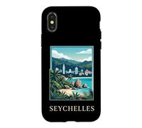 Art de Voyage sur la Plage des îles Tropicales des Seychelles Coque pour iPhone X/XS