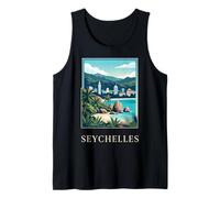 Art de Voyage sur la Plage des îles Tropicales des Seychelles Débardeur