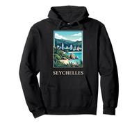Art de Voyage sur la Plage des îles Tropicales des Seychelles Sweat à Capuche