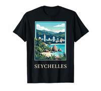 Art de Voyage sur la Plage des îles Tropicales des Seychelles T-Shirt