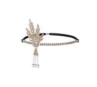 Art Deco 1920s Flapper Great Gatsby Leaf Wedding Bridal Tiara Pearl Headband