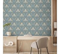 Muriva – Papier peint Élégance Campanule M66104 – Vinyle géométrique floral Ocre