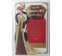 Art déco - Carte d'anniversaire - Wonderful Wife