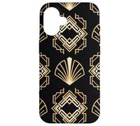 Art Déco Fan Géométrie Casino Rétro Élégant Graphique Coque pour iPhone 16