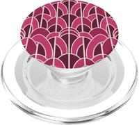 Art Deco Geometric Pattern Pink Magenta Maroon Style PopSockets PopGrip pour MagSafe