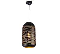Art déco Moderne Lighting 1 lumière Finition chromée Abat-Jour en métal en Cristal Suspension luminaire gravé Noir E27 11 cm * 19 cm Lampe Suspendue réglable pour Table à Manger Cuisine île