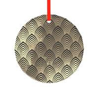 Art Déco Noir, Pendentif Rond en Verre, décoration Suspendue pour cheminée de Noël