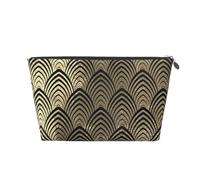 Art Déco Noir, Trousse de Toilette Trousse de Maquillage Sac à cosmétiques Trousse de Toilette de Voyage Portable