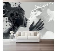 Art Déco Papier Peint Panoramique, 150 x 105 cm Fresque Murale | Étreinte Anthropomorphe Éclaboussures D'Eau Papier Peint Intissé, Décoration Image Murale Pour Salon Chambre Bureau TV