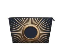 Art Deco Sunburst Trousse de maquillage de voyage en cuir étanche