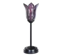 Art Deco Trade - Lampe de table Tiffany slim noire avec Gentian Purple