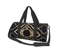 Art Déco Vintage Era The Great Gatsby Gold Black Pattern, Sac de Voyage de Grande capacité, Sac à Main Rond, Sac de Voyage de Sport, fourre-Tout, Sac de Fitness