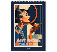 Art-Déco Vintage-Poster (Wandkalender 2026 DIN A2 hoch), CALVENDO Monatskalender: Werbung in Plakaten zwischen den Kriegen