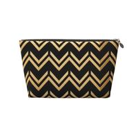 Art Deco Zigzag Trousse de maquillage de voyage en cuir étanche