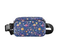 Art Decor Sac banane élégant motif moustache rétro Happy Fête des pères Femmes Hommes Adolescents Sac banane pour cyclisme, randonnée, gym, Astronautes Constellations Planètes, 1 Size