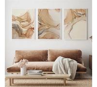 Art Décor,Toile Murale de Luxe Nordique Avec Lignes Abstraites en Marbre Beige Affiches et Impressions pour Salon Cuisine Bureau Décoration D'Intérieur-50 * 60cm*3 Pièces(Impression sans cadre)