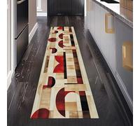 Art Décoratif Rayures Tapis de Passage 50 x 280 cm, Abstrait Ligne Tapis Couloir Long Absorbant Carpet de Passage Antidérapant Paillasson Interieur Entrée pour Salon Bureau