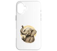 Art d'éléphant Happy Thumbs Up Coque pour iPhone 16 Plus