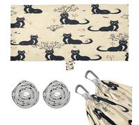 Art des Chats Noirs Hamac D'extéRieur Portable LéGer pour Camping Voyages Plage