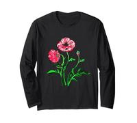 Art des Contours Noirs Coquelicots Sauvages Manche Longue