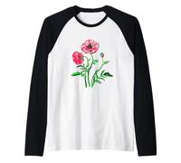 Art des Contours Noirs Coquelicots Sauvages Manche Raglan