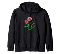 Art des Contours Noirs Coquelicots Sauvages Sweat à Capuche