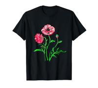 Art des Contours Noirs Coquelicots Sauvages T-Shirt