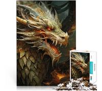 Art des Dragons Puzzles de 1000 pièces pour Adultes Séjour Anti-Stress pour Tuer Le Temps Cadeaux du Père Noël Secret 38x26cm