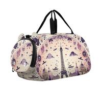 Art des Fleurs De Paris Sac de Sport Natation avec Compartiment à Chaussures,Sac de Voyage Weekend Sac à Main pour Filles GarçOns