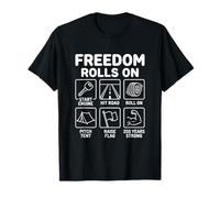 Art des icônes de Camping Freedom Rolls sur Un Camping-Car T-Shirt